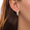 Thumbnail Image 2 of 1 CT. T.W. Diamond Graduated Split Triple Row Hoop Earrings in 10K Gold