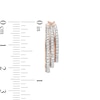 Thumbnail Image 2 of 1 CT. T.W. Diamond Graduated Split Triple Row Hoop Earrings in 10K Rose Gold