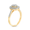 Thumbnail Image 3 of 1/2 CT. T.W. Composite Oval Diamond Double Frame Ring in 10K Gold
