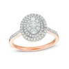 Thumbnail Image 0 of 1/2 CT. T.W. Composite Oval Diamond Double Frame Ring in 10K Rose Gold
