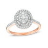 Thumbnail Image 1 of 1/2 CT. T.W. Composite Oval Diamond Double Frame Ring in 10K Rose Gold