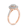 Thumbnail Image 3 of 1/2 CT. T.W. Composite Oval Diamond Double Frame Ring in 10K Rose Gold