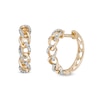 Thumbnail Image 1 of 1/10 CT. T.W. Diamond Curb Huggie Hoop Earrings in 10K Gold