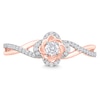 Thumbnail Image 2 of 1/5 CT. T.W. Diamond Clover Frame Crossover Promise Ring in 10K Rose Gold