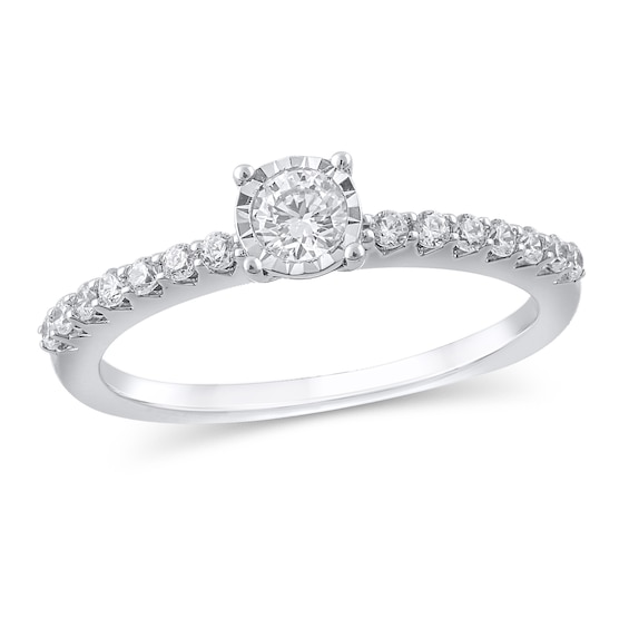 3/8 CT. T.w. Diamond Engagement Ring in 10K White Gold