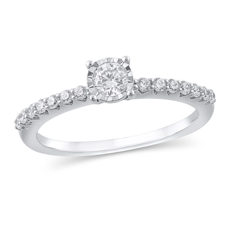 Main Image 1 of 3/8 CT. T.W. Diamond Engagement Ring in 10K White Gold