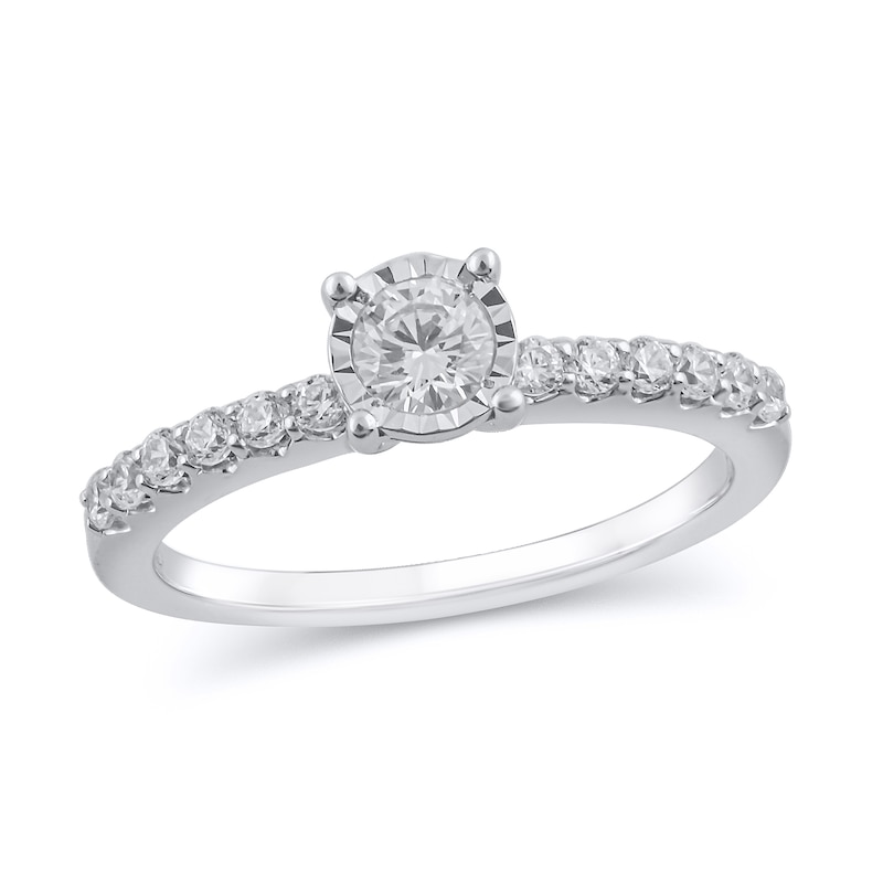 Main Image 1 of 1/2 CT. T.W. Diamond Engagement Ring in 10K White Gold