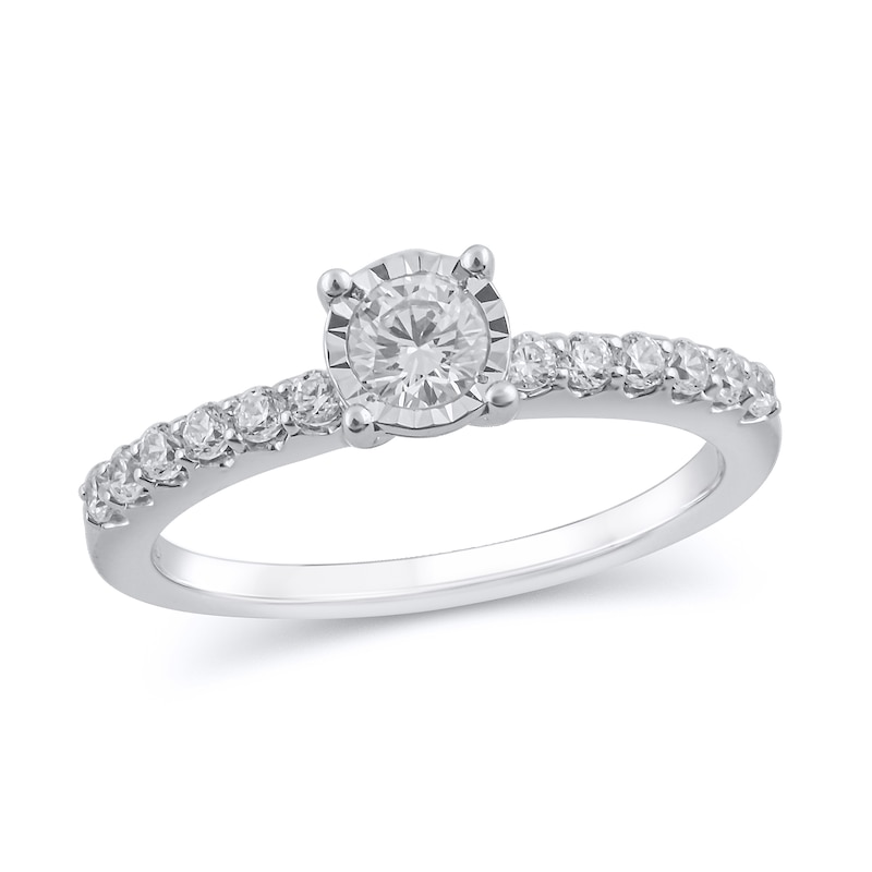 1/2 CT. T.W. Diamond Engagement Ring in 10K White Gold