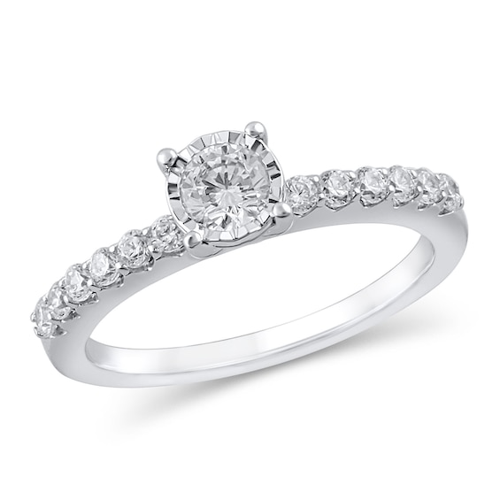 5/8 CT. T.w. Diamond Engagement Ring in 10K White Gold