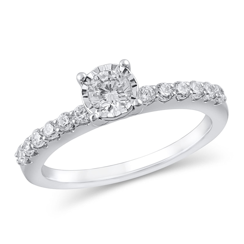 Main Image 1 of 5/8 CT. T.W. Diamond Engagement Ring in 10K White Gold