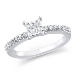 3/8 CT. T.W. Princess-Cut Diamond Engagement Ring in 10K White Gold