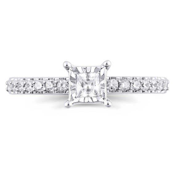 3/8 CT. T.w. Princess-Cut Diamond Engagement Ring in 10K White Gold