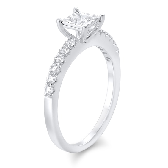 1/2 CT. T.w. Princess-Cut Diamond Engagement Ring in 10K White Gold