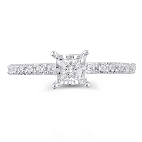 1/2 CT. T.w. Princess-Cut Diamond Engagement Ring in 10K White Gold