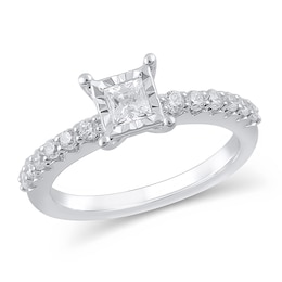 5/8 CT. T.W. Princess-Cut Diamond Engagement Ring in 10K White Gold
