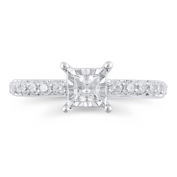 5/8 CT. T.w. Princess-Cut Diamond Engagement Ring in 10K White Gold