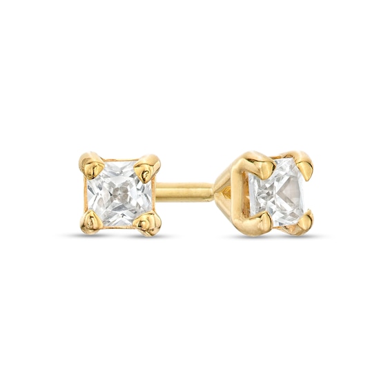 1/5 CT. T.w. Princess-Cut Diamond Solitaire Stud Earrings in 14K White Gold (J/I3)