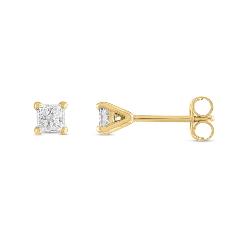 Main Image 2 of 1/5 CT. T.W. Princess-Cut Diamond Solitaire Stud Earrings in 14K White Gold (J/I3)