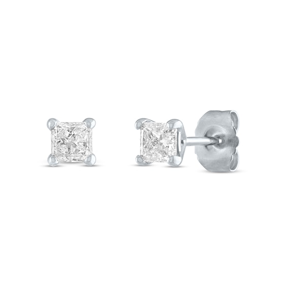 1/5 CT. T.w. Princess-Cut Diamond Solitaire Stud Earrings in 14K White Gold (J/I3)