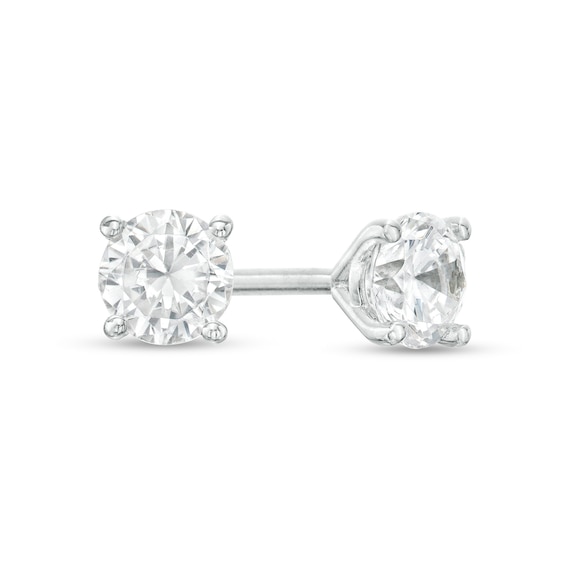 CT. T.w. Diamond Solitaire Stud Earrings in 14K White Gold (J/I3