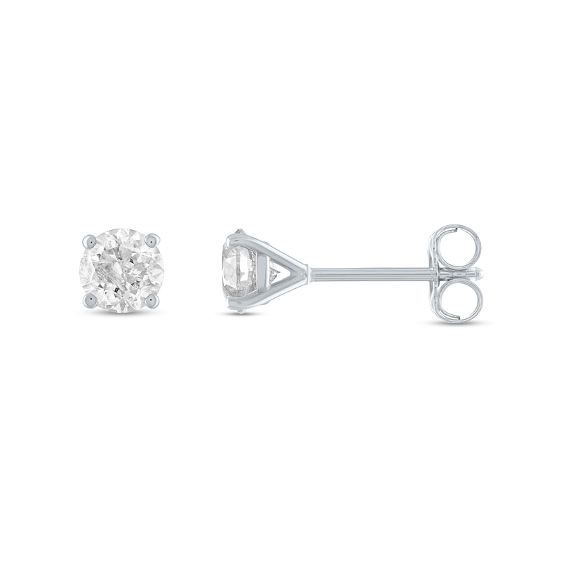 Main Image 2 of 3/8 CT. T.W. Diamond Solitaire Stud Earrings in 14K White Gold (J/I3)