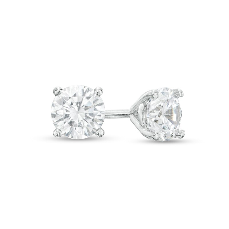 Main Image 1 of 3/4 CT. T.W. Diamond Solitaire Stud Earrings in 14K White Gold (J/I2)
