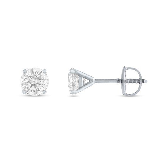 1/ CT. T.w. Diamond Solitaire Stud Earrings in 14K Gold (J/I2