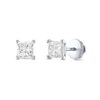 Thumbnail Image 1 of 1/4 CT. T.W. Certified Princess-Cut Diamond Solitaire Stud Earrings in 14K White Gold (I/I1)