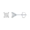Thumbnail Image 2 of 1/4 CT. T.W. Certified Princess-Cut Diamond Solitaire Stud Earrings in 14K White Gold (I/I1)