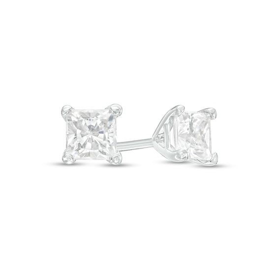 1/2 CT. T.w. Certified Princess-Cut Diamond Solitaire Stud Earrings in 14K White Gold (I/I1)
