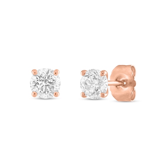 1/5 CT. T.w. Diamond Solitaire Stud Earrings in 14K Rose Gold
