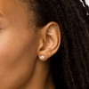 Thumbnail Image 2 of 1 CT. T.W. Certified Diamond Solitaire Stud Earrings in 14K White Gold (I/I1)