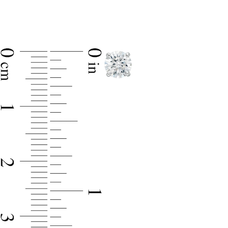 Main Image 3 of 1 CT. T.W. Certified Diamond Solitaire Stud Earrings in 14K White Gold (I/I1)