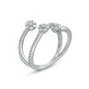 Thumbnail Image 2 of 1/2 CT. T.W. Composite Diamond Flower Triple Row Open Ring in 10K White Gold