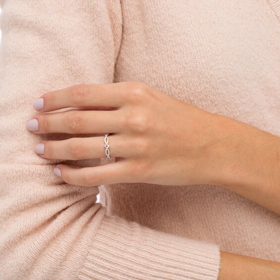 1/5 CT. T.w. Diamond Twist Ring in 10K White Gold