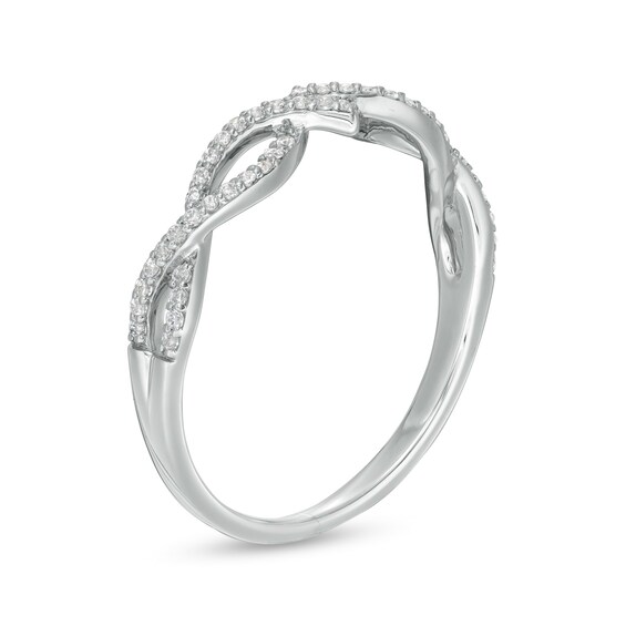 1/5 CT. T.w. Diamond Twist Ring in 10K White Gold