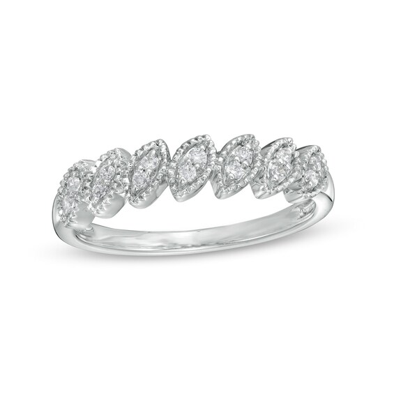 1/10 CT. T.w. Diamond Marquise-Shaped Ring in 10K White Gold