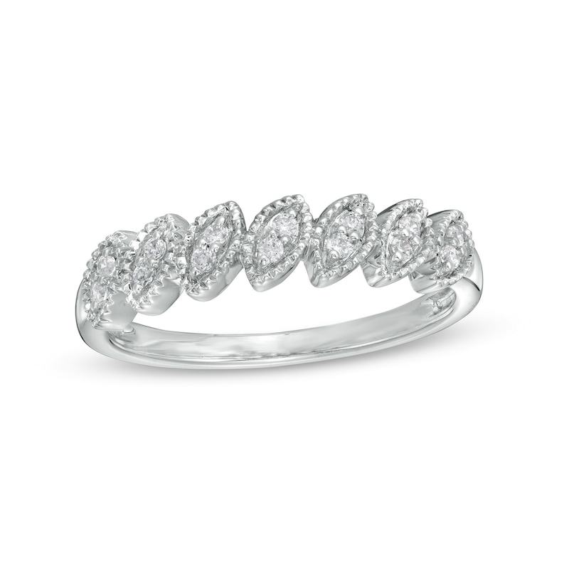Main Image 1 of 1/10 CT. T.W. Diamond Marquise-Shaped Ring in 10K White Gold