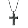 Thumbnail Image 0 of Vera Wang Men 3/8 CT. T.W. Black Diamond Chevron Cross Pendant in Sterling Silver with Black Rhodium - 22"