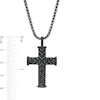 Thumbnail Image 2 of Vera Wang Men 3/8 CT. T.W. Black Diamond Chevron Cross Pendant in Sterling Silver with Black Rhodium - 22"