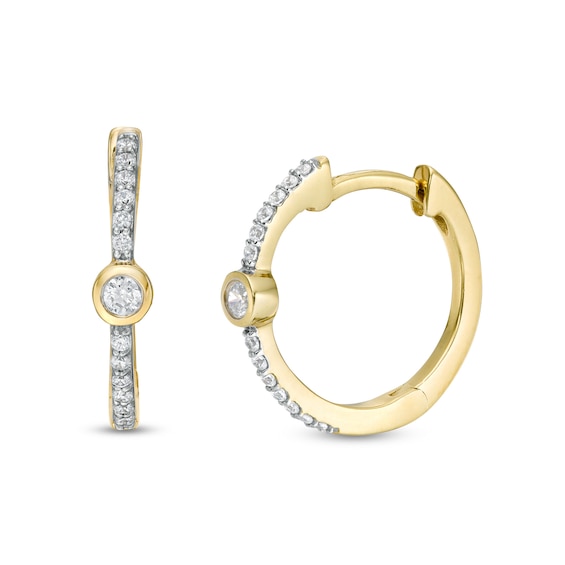 1/6 CT. T.w. Diamond Hoop Earrings in 10K Gold