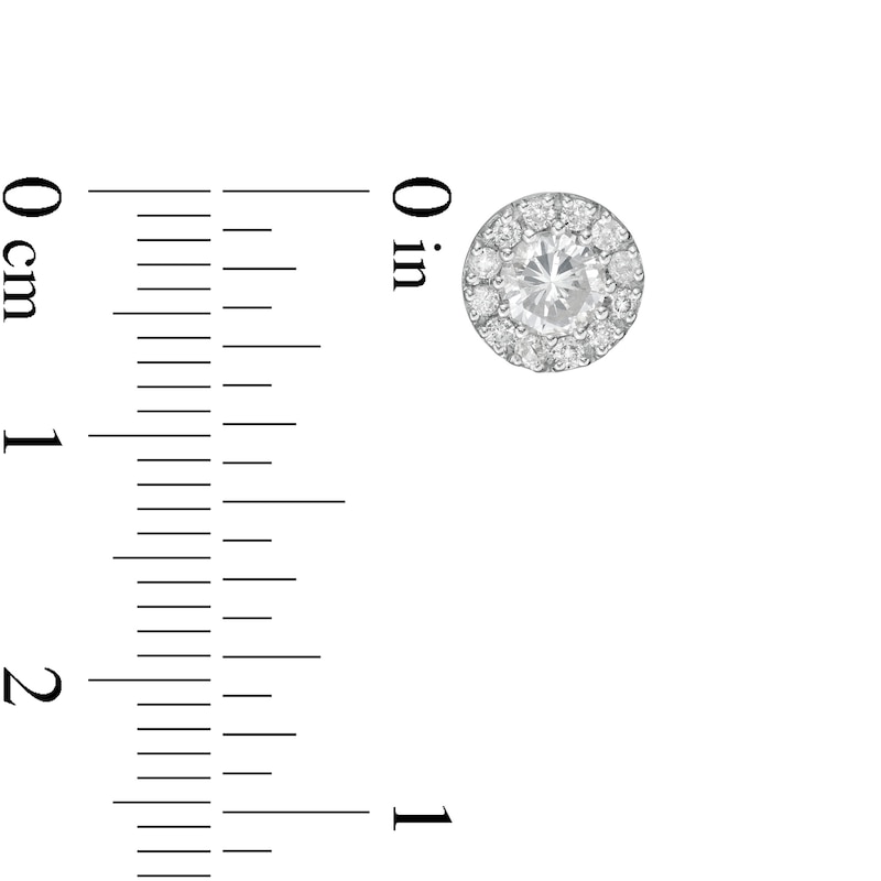 Main Image 3 of 7/8 CT. T.W. Diamond Frame Stud Earrings in 10K Gold (K/I3)