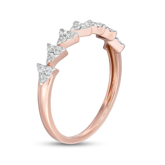 1/4 CT. T.w. Diamond Multi-Triangle Stackable Anniversary Band in 10K Rose Gold
