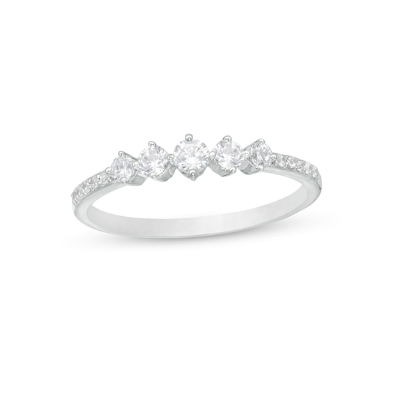1/3 CT. T.w. Diamond Five Stone Anniversary Band in 10K White Gold