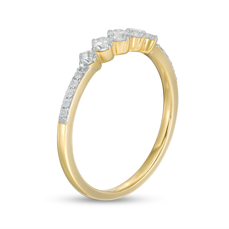 Main Image 3 of 1/3 CT. T.W. Diamond Five Stone Anniversary Band in 10K Gold