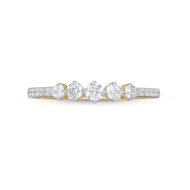 Main Image 4 of 1/3 CT. T.W. Diamond Five Stone Anniversary Band in 10K Gold