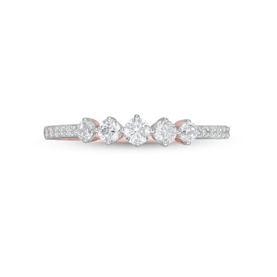 1/3 CT. T.w. Diamond Five Stone Anniversary Band in 10K Rose Gold