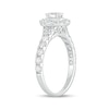 Thumbnail Image 2 of 1 CT. T.W. Oval Diamond Scallop Frame Vintage-Style Engagement Ring in 14K White Gold