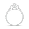 Thumbnail Image 3 of 1 CT. T.W. Oval Diamond Double Scallop Frame Vintage-Style Engagement Ring in 14K White Gold
