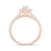 Thumbnail Image 3 of 1 CT. T.W. Oval Diamond Scallop Frame Vintage-Style Engagement Ring in 14K Rose Gold